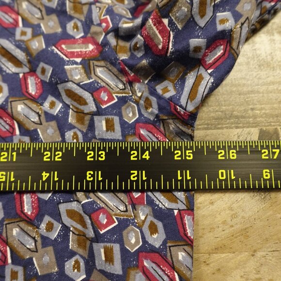 Time Pieces Button-Down Shirt Men’s XL Tall Navy Geometric Cotton Long Sleeve - Picture 5 of 9